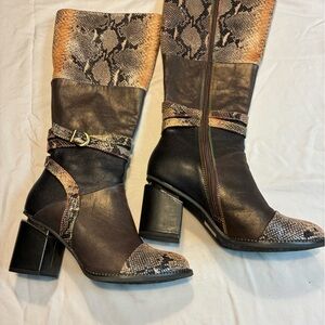 Stylish Brown and Tan Women's Boots